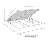 Łóżko 81231 tapicerowane z pojemnikiem na pościel M&K Foam Koło