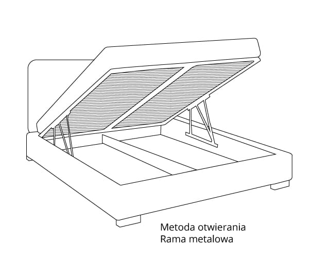 Łóżko 81231 tapicerowane z pojemnikiem na pościel M&K Foam Koło