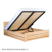 Łóżko bukowe typ LK 198 F BOX z pojemnikiem otwieranym od frontu