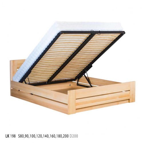 Łóżko bukowe typ LK 198 F BOX z pojemnikiem otwieranym od frontu