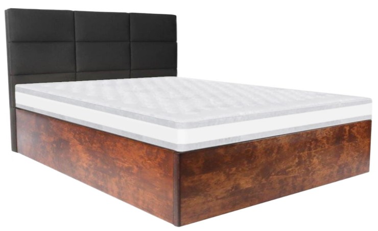 Łóżko kontynentalne OAK PLUS wezgłowie 2  z pojemnikiem