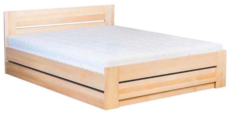 Łóżko bukowe typ LK 198 F BOX z pojemnikiem otwieranym od frontu