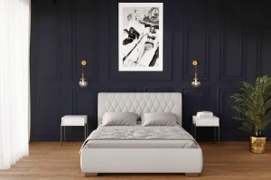 Łóżko 81218 tapicerowane z pojemnikiem M&K Foam Koło