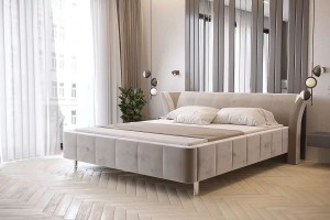 Łóżko 80295 tapicerowane z pojemnikiem M&K Foam Koło