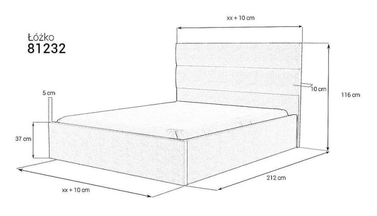 Łóżko 81232 tapicerowane M&K Foam KOŁO