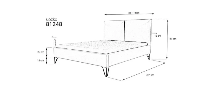 Łóżko 81248 tapicerowane M&K Foam Koło