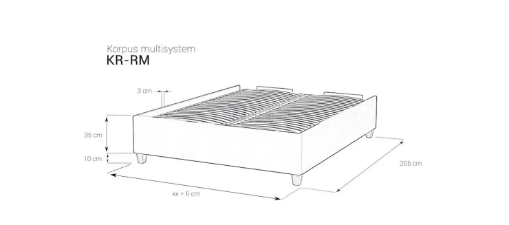 KRRM- Korpus z pojemnikiem na pościel MultiSystem BOX M&K Foam Koło