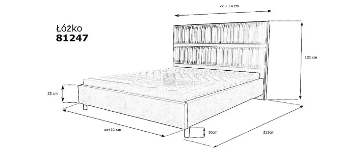 Łóżko 81247 tapicerowane M&K Foam Koło