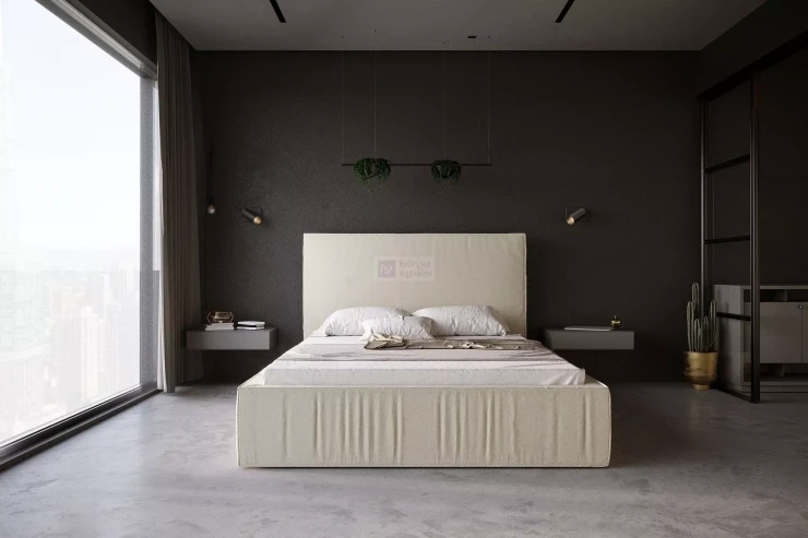 Łóżko 81249 tapicerowane z pojemnikiem M&K Foam Koło