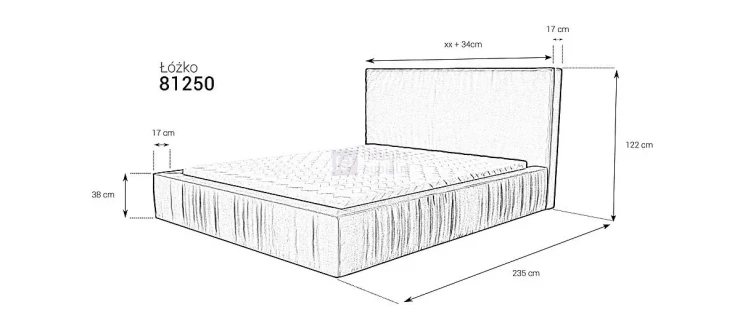 Łóżko 81250 tapicerowane M&K Foam Koło