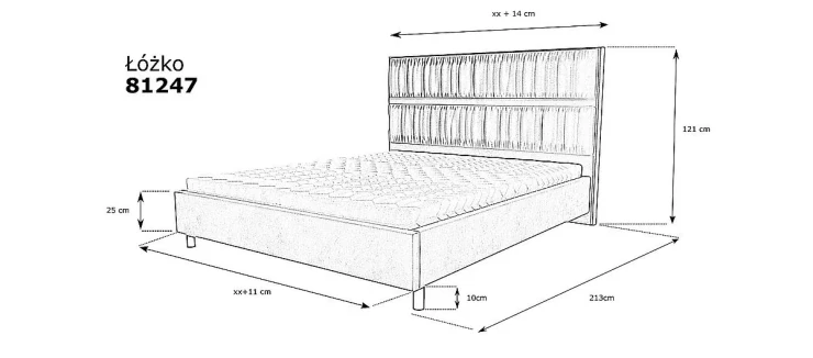 Łóżko 81247 tapicerowane M&K Foam Koło