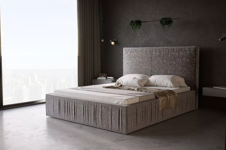 Łóżko 81249 tapicerowane z pojemnikiem M&K Foam Koło