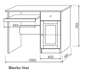 Biurko sosnowe STAŚ Spar Meble
