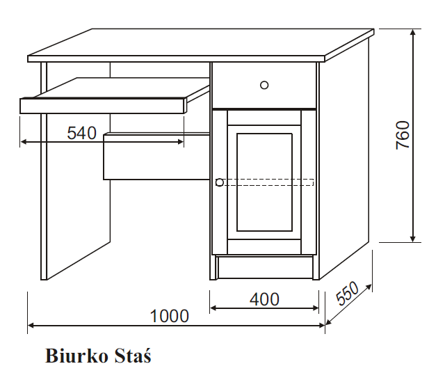 Biurko sosnowe STAŚ Spar Meble