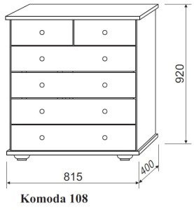 Komoda sosnowa 108 Spar Meble