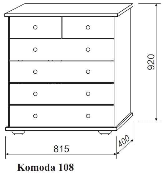 Komoda sosnowa 108 Spar Meble