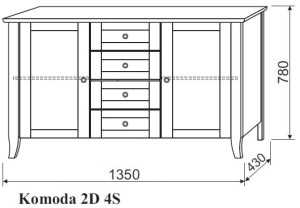 Komoda AMELIA 2D/4S Spar Meble