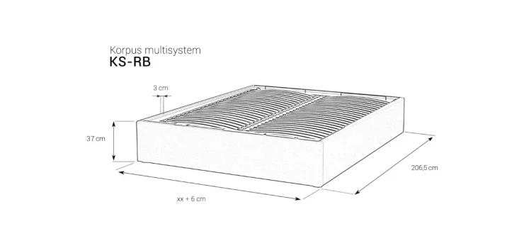 KSRB - Korpus Rama Metalowa otwierana na bok MultiSystem BOX M&K Foam Koło