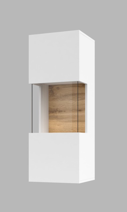 AVA BIAŁY/DĄB WOTAN Witryna wisząca