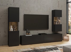 AVA CZARNY ONYX/DĄB WOTAN  Meblościanka 3