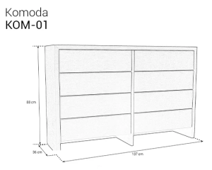 Komoda tapicerowana 01 M&K Foam Koło