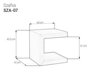 Szafka nocna tapicerowana 07 M&K Foam Koło