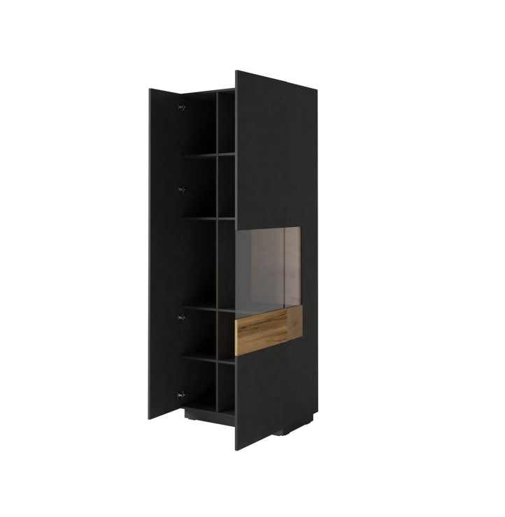 SILKE BIAŁY/DĄB WOTAN Witryna 2D prawa