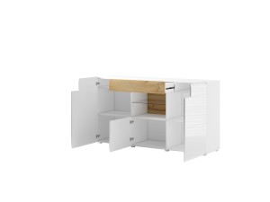 TOLEDO BIAŁY POŁYSK Komoda 3D 1S