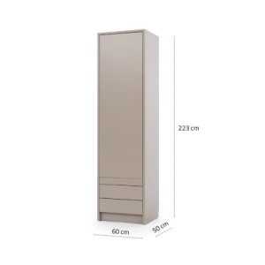 Szafa Genius S z wieszakiem, wysuwanym blatem i szufladami do półkotapczanu Genius bez biurka New Elegance 
