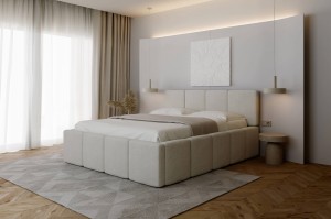 Łóżko 81261 tapicerowane z pojemnikiem M&K Foam Koło