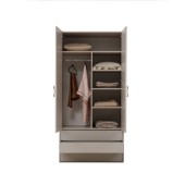 Dwudrzwiowa Szafa NUBO 2D3S z Drążkiem i Półkami New Elegance