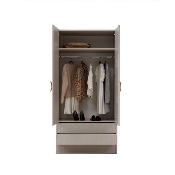 Dwudrzwiowa Szafa NUBO 2D3S z Drążkiem New Elegance