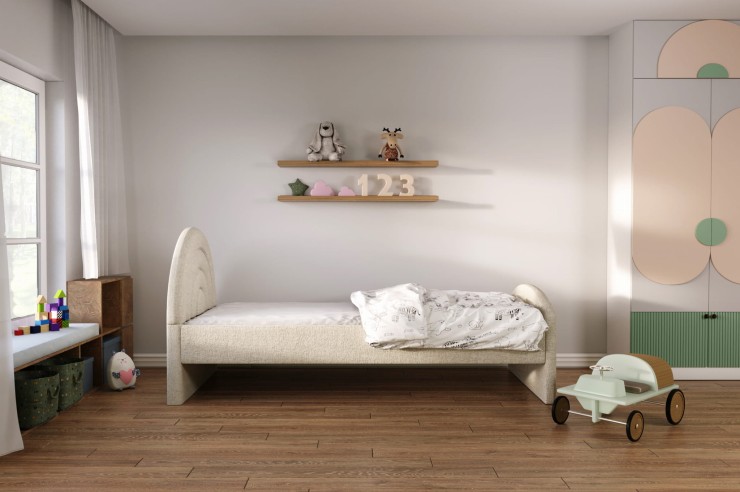 Łóżko dziecięce 81267 tapicerowane M&K Foam Koło