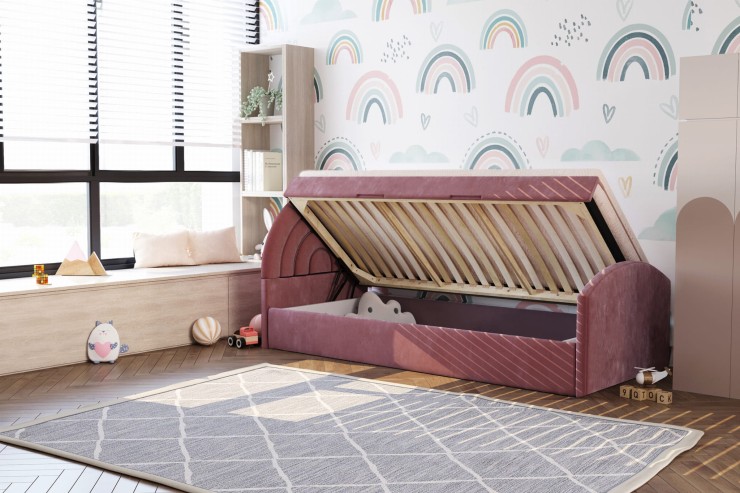 Łóżko dziecięce 81267 RS tapicerowane M&K Foam Koło