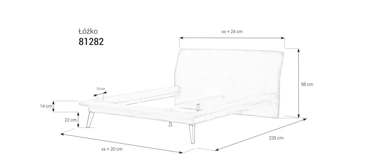 Łóżko 81282 tapicerowane M&K Foam