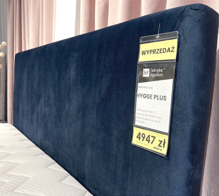 Łóżko kontynentalne HYGGE PLUS 160x200 z pojemnikiem z ekspozycji Salonu Janki