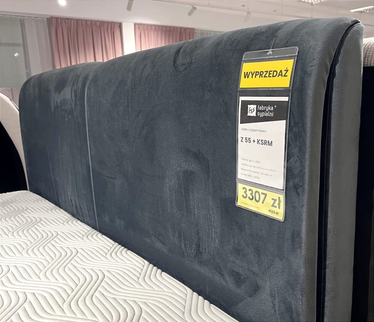 Łóżko Z55 + KSRM z pojemnikiem 160x200 z ekspozycji Salonu Janki 