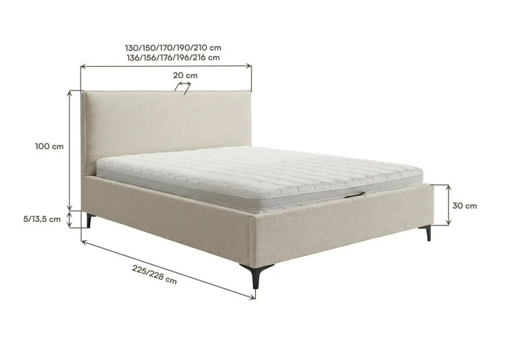 Łóżko tapicerowane Bari Fabryka Sypialni