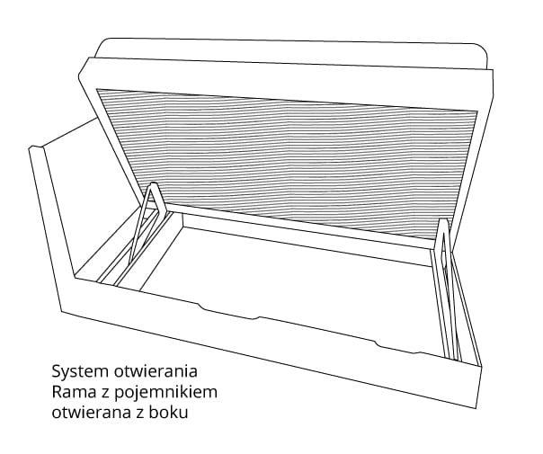 Łóżko sosnowe, brzozowe lub bukowe SOLID II z pojemnikiem