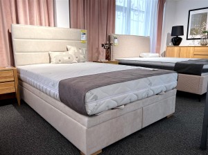 Łóżko kontynentalne DOMO Z + 201 140x200 z pojemnikiem z ekspozycji Salonu Janki 