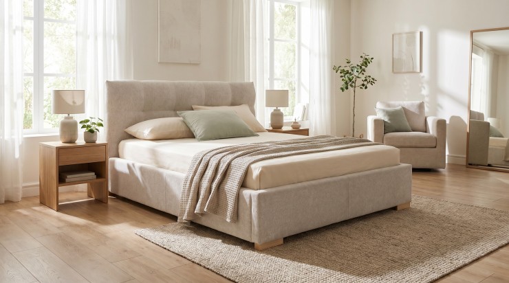 Promocja Łóżko tapicerowane Veris 160x200 z pojemnikiem