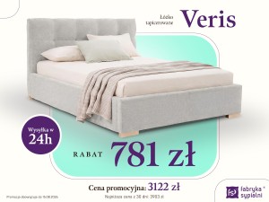 Promocja Łóżko tapicerowane Veris 160x200 z pojemnikiem