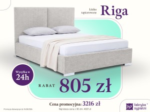 Promocja Łóżko tapicerowane Riga 160x200 z pojemnikiem 