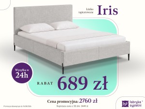 Promocja Łóżko tapicerowane Iris 160x200 z pojemnikiem