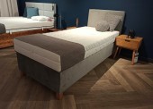 Łóżko kontynentalne DOMO 100  z pojemnikiem 90x200 z ekspozycji Salonu Józefów 