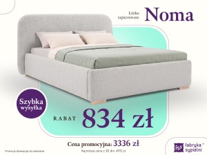 Promocja Łóżko tapicerowane Noma 160x200 z pojemnikiem