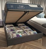 Łóżko RIGA  z pojemnikiem 160x200 z ekspozycji Salonu Józefów 