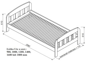 Łóżko sosnowe UTTE Spar Meble