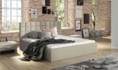 Łóżko 81231 tapicerowane z pojemnikiem na pościel M&K Foam Koło