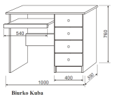 Biurko sosnowe KUBA Spar Meble